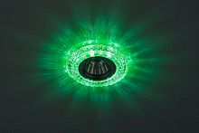 Светильник DK LD3 SL/WH+GR декор cо светодиодной подсветкой (белый+зеленый) прозр. | Код. Б0019204 | ЭРА